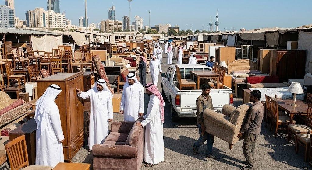 فريق عمل محترف يقوم بفحص وتسعير ونقل الأثاث المستعمل بدقة وأمان باستخدام أفضل أدوات التغليف وسيارات النقل ضمن خدمات شراء اثاث مستعمل المنقف لضمان تقديم أفضل قيمة وراحة العملاء.