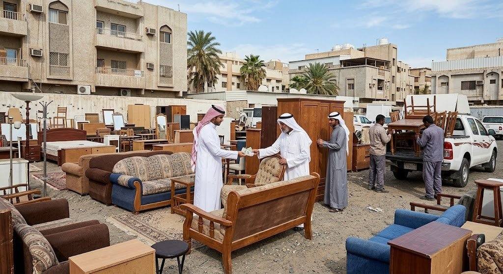 فريق عمل محترف يقوم بأعمال فحص وتقييم ونقل الأثاث المستعمل بدقة وأمان باستخدام أحدث المعدات ضمن خدمات شراء اثاث مستعمل هدية لضمان تقديم تقييم عادل وسرعة في الإنجاز وراحة العملاء.